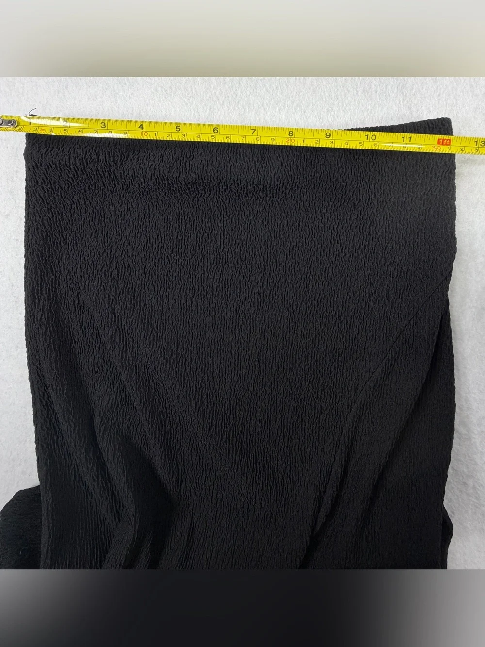 CRESCENT Maribel High Waist Textured Maxi Skirt Side Slit Black Small Pull on